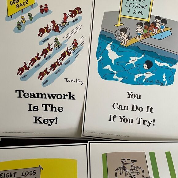 Positive Attitude 1980’s Posters Work Hard Goals Do Good set of 6!! - Picture 10 of 14